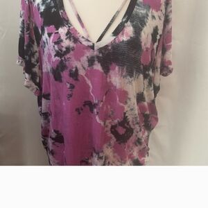 Rock & Republic Pink Graphic Blouse Relaxed Fit